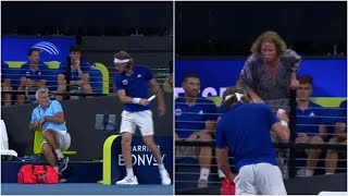 Full Footage Of Stefanos Tsitsipas Hurting His Father  Brisbane 2020 [upl. by Neeham910]