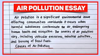 Air Pollution Essay in English  Essay on Air Pollution [upl. by Ellenej732]