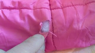 Comment réparer un jean troué 🧵  tuto couture avec machine à coudre [upl. by Oilasor]