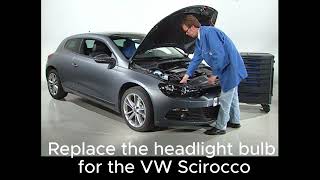 How to Replace the Headlight Bulb on a VW Scirocco [upl. by Erotavlas]