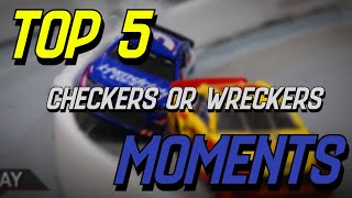 Top 5 CHECKERS or WRECKERS Moments in NASCAR Stop Motion [upl. by Azerila]