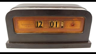 Telechron 8B07 Art Deco Electric Cyclometer Flip Roll Clock 193639 Mod Baron [upl. by Jimmy759]