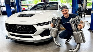 ITS LOUD My FULL EXHAUST for 2024 Mustang GT is INSTALLED [upl. by Bradney]