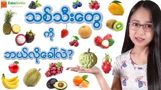 သစ်သီးတွေရဲ့အခေါ်အဝေါ် ၄၂မျိုး Fruit Vocabulary  EDULISTIC [upl. by Kimble]