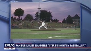 Fans sues Joliet Slammers after being hit by baseball bat [upl. by Meurer880]