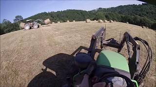 Transport de foin en montagne 2017  DeutzFahr Agrofarm 410T amp Agroplus 95 On Board [upl. by Tenej111]