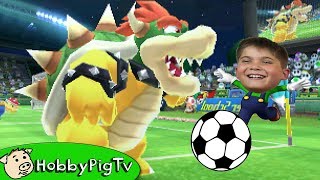 Nintendo 3DS Mario Soccer HobbyDad as Bowser HobbyPigTV [upl. by Wolfort167]