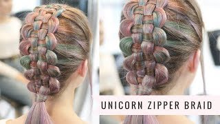 Unicorn Zipper Braid by Sweethearts Hair and Salonshades [upl. by Aeki390]