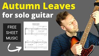 Autumn Leaves fingerstyle guitar lesson  Simple arrangement [upl. by Reivax529]