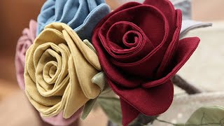 How to Make Fabric Roses Diy Rose Tutorial [upl. by Rudd]