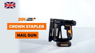 WORX WX843 Crown Stapler Nail Gun 20V UK [upl. by Lladnarc]