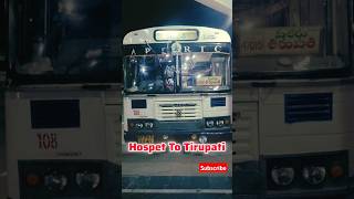 Hospet To Tirupati Express Bus shorts buslover bus ytshorts [upl. by Adev]