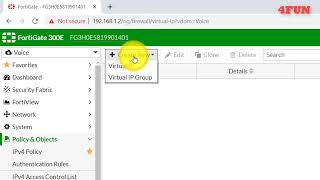 FORTIGATE FIREWALL  Configure Port forwarding Virtual IP  4Fun4You [upl. by Ruhtra928]