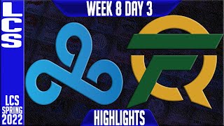 C9 vs FLY Highlights  LCS Spring 2022 W8D3  Cloud9 vs FlyQuest [upl. by Alyhc]