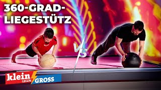 FitnessChallenge Liegestütze auf Medizinball  Klein gegen Groß [upl. by Thora884]