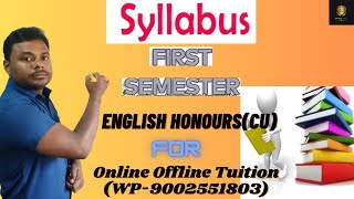 Syllabus English Honours  first semester [upl. by Lytton]