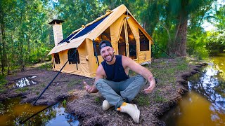 I Bought Amazons Largest Inflatable TENT Swamp Survival [upl. by Ottinger]