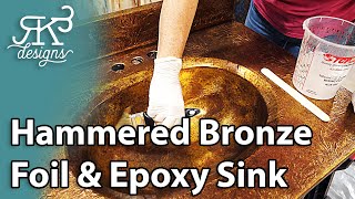 How To Epoxy And Foil A Vanity With An Integrated Sink Part 1  RK3 Designs [upl. by Aicertal775]