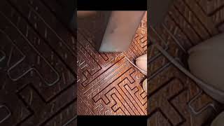 Inlaying silver wire into wooden crafts welding potteryshop food potteryworkshop automobile [upl. by Yojal]