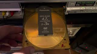 Panasonic DVDRAM cartridge loading [upl. by Ahsrat823]