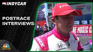 IndyCar Series POSTRACE INTERVIEWS Music City Grand Prix  8623  Motorsports on NBC [upl. by Ginevra176]