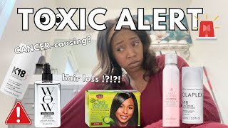 GETTING RID OF MY TOXIC HAIR PRODUCTS  harmful ingredients you should know about [upl. by Ebehp]