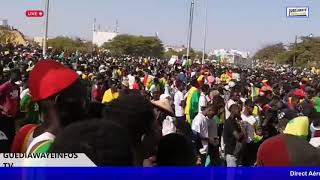 Direct Aéroport LSS  laccueil des Lions du Sénégal Champion dAfrique [upl. by Elocim]