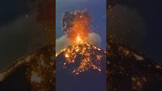 Spectacular Nighttime Explosions Fuego Volcano shorts [upl. by Katharyn]