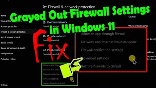 How to Fix Windows Defender Firewall Advanced Settings Grayed Out Issue on Windows 11 [upl. by Pretrice]