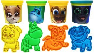 Disney Junior Puppy Dog Pals PlayDoh Molds Rolly Hissy Bingo ARF Keia Color Toys [upl. by Drwde]