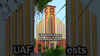 Agriculture University Faisalabad Entry Test Schedule 2024 [upl. by Heyman]