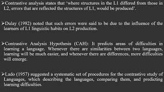 Applied Linguistics  Lesson 12  Contrastive analysis [upl. by Elhsa]