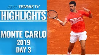 Djokovic And Coric Survive Cilic And Wawrinka Knocked Out  MonteCarlo 2019 Highlights Day 3 [upl. by Edmon680]