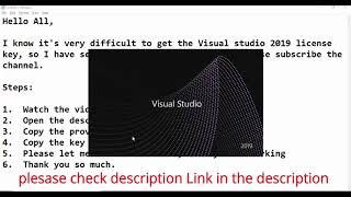 Free Crack Visual Studio 2019 serial key 100 working tricks to any version of visualstudio2019 [upl. by Elocel195]