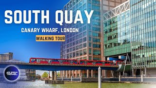 Walking Tour of South Quay Footbridge  Canary Wharf  London [upl. by Rodama]