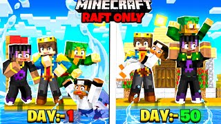 100 Days on ONE RAFT with Friends In Minecraft 😰 [upl. by Rbma703]