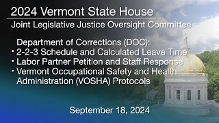 Vermont State House  DOC Updates 9182024 [upl. by Ykcin]