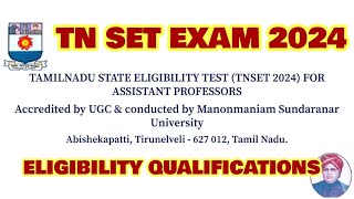 TN SET EXAM 2024  ONLINE APPLICATION ELIGIBILITY QUALIFICATION EXAM FEE [upl. by Onid466]