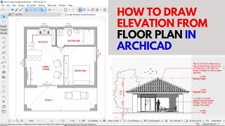 How to Draw Building Elevation from Floor Plan in ArchiCAD [upl. by Guyon]