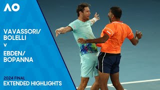 BolelliVavassori v BopannaEbden Extended Highlights  Australian Open 2024 Final [upl. by Htiduj]