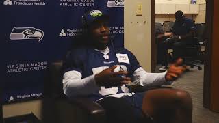 Seattle Seahawks DL Boye Mafe on improvements to the pass rush unit [upl. by Yluj]