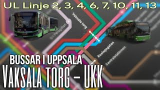 Bussar i Uppsala  Vaksala torg  UKK [upl. by Rina]