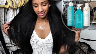 HOW I SMOOTH Straight Hair MOROCCANOIL [upl. by Rramel]