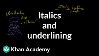 How to use italics and underlines  Punctuation  Khan Academy [upl. by Adnicul]