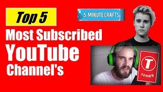 Hindi Top5 Most Subscribed Youtube Channel In The World  Sabse Jyada Subscriber Wala Channel [upl. by Molohs751]