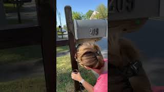 Staining our mailbox today Small home projects [upl. by Lozar464]