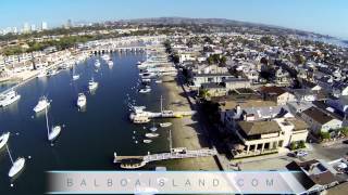 Balboa Island Aerial Tour  Newport Beach CA [upl. by Kynan228]