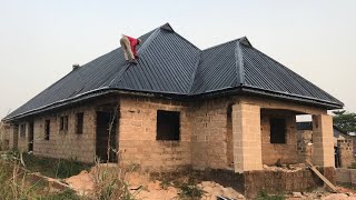 EDO Price Of Aluminium Roofing Sheets Shingles Black With Accessories And Wood Work Installations [upl. by Arabelle]