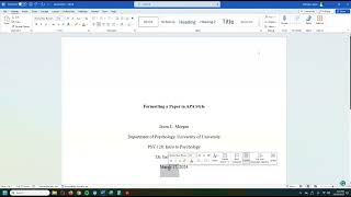 Formatting a paper in APA style 7th Edition [upl. by Lotsyrc]