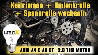 Keilrippenriemen wechseln mit Spannrolle und Umlenkrolle Audi 20 TFSI [upl. by Nikos]